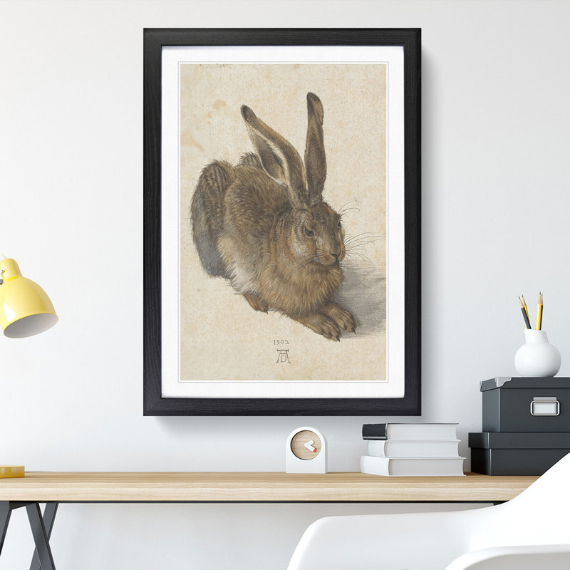 Hare by Albrecht Dürer - Framed Print, 90cm H x 65cm W x 2cm D, Black Framed