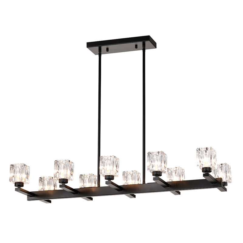 Modern Farmhouse Style Crystal Hanging Chandelier Pendant Light Fixture With 10 Lights