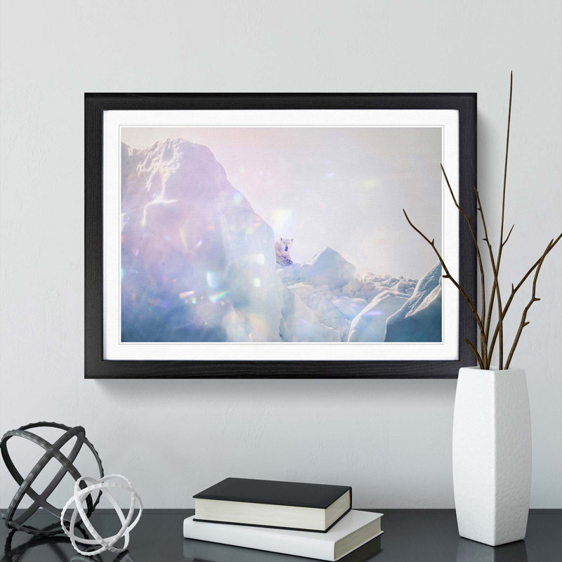 Polar Bear in the Wild - Picture Frame Photograph Print, Black Framed, 27cm H x 36cm W x 2cm D