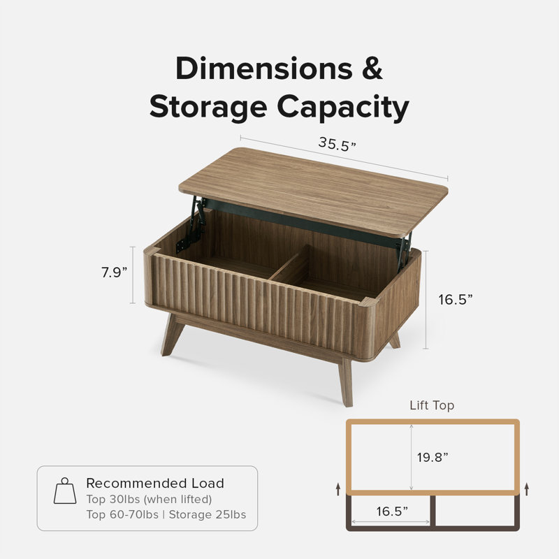 Dorcus Single Coffee Table, Natural Walnut