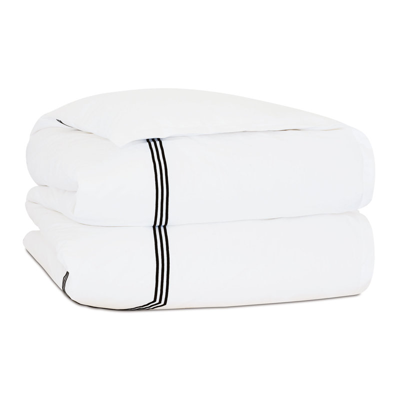 Housse de couette en coton blanc Tessa, Housse de couette pour lit simple