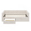 Structure de lit de jour simple rembourré extensible avec lit gigogne, canapé-lit en tissu chenille avec tiroirs de rangement pour le salon-787219214