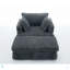 Chaise longue surdimensionnée de 47,7 po avec repose-pieds, fauteuil inclinable à siège profond, coussin rembourré épais et confortable, avec repose-pieds, surdimensionné, repose-pieds mobile