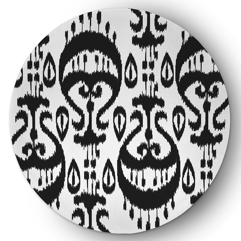 Lamira Chenille Ikat Indoor Rug, Round 5'