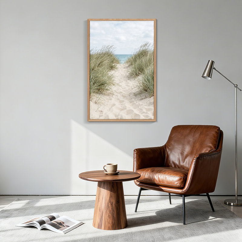 Ensemble de 1 tableau sur toile représentant un chemin de plage, H 24 po x l 18 po, Naturel