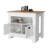 Modern White Kitchen Island - 3 Shelves For Organized Kitchenware Storage 2-door Functional Shelf Design-513579118