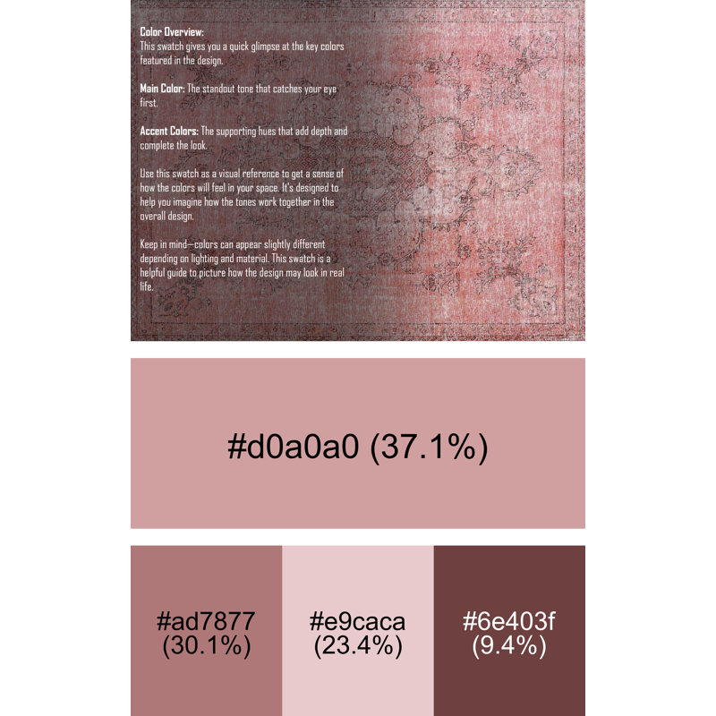 Tapis abstrait rose / gris, Rectangle 6 pi x 9 pi