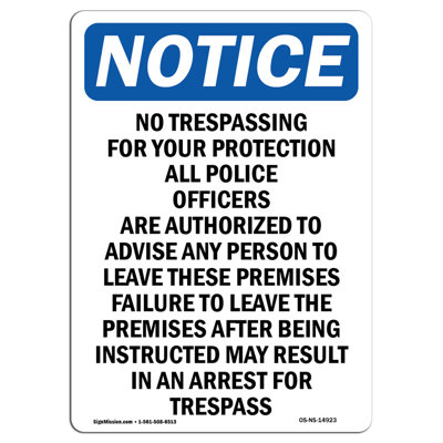 No Trespassing for Your Protection Sign
