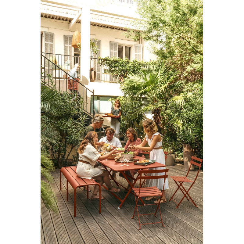 Bistro Outdoor Dining Side Chair, Red Ochre