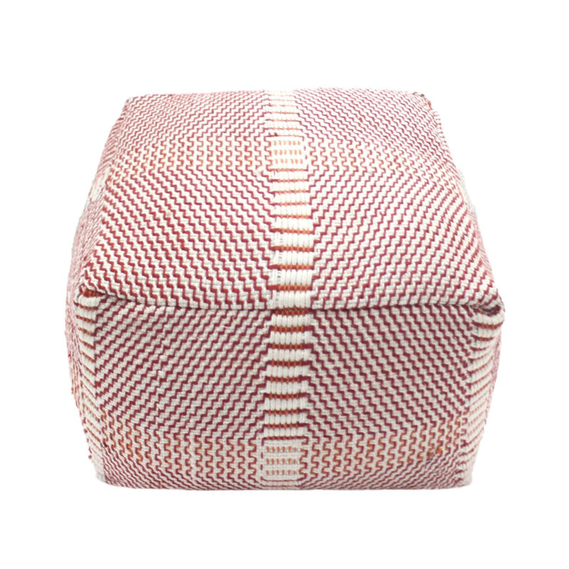 Pouf Morro Bay fabriqué à la main résistant à l'eau, confortable et polyvalent, design classique pour coins confortables, multicolore rouge