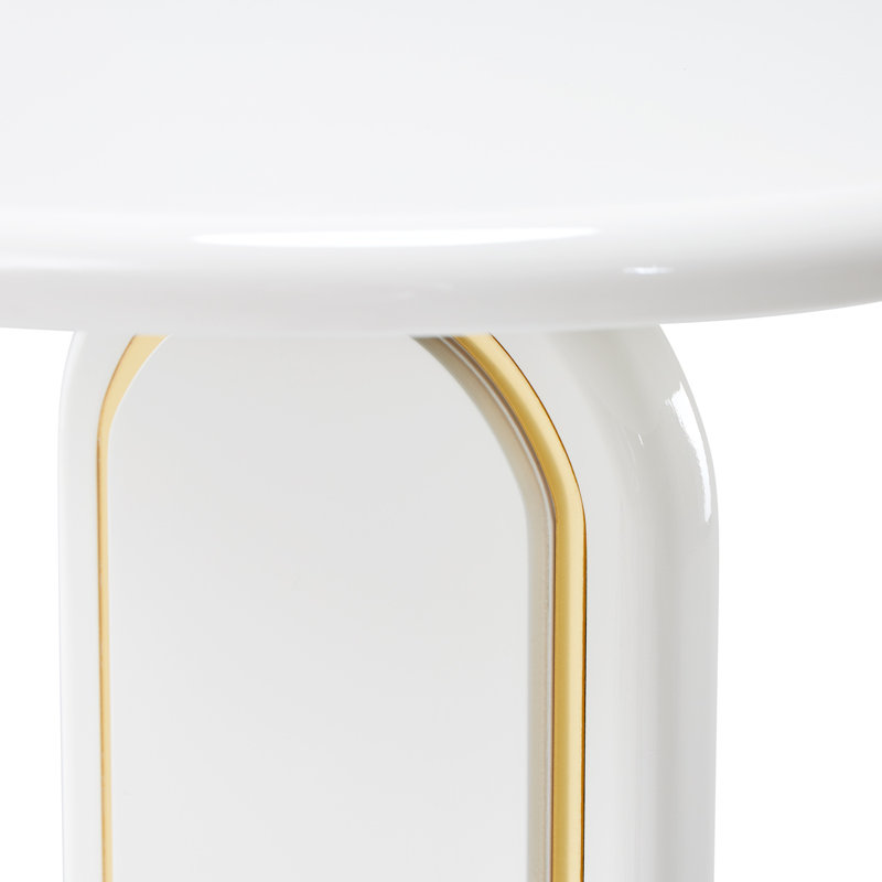 Table d'appoint Sassani - blanc perle / or