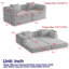 Canapé-lit convertible avec poches et coussins de rangement latéraux, idéal pour les salons, les chambres à coucher et les bureaux, confortable et pliable-1249266090