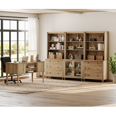 Scarlett Solid and Manufactured Wood Office Set