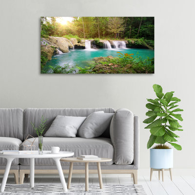 Waterfall In The Forest - Wrapped Canvas Print