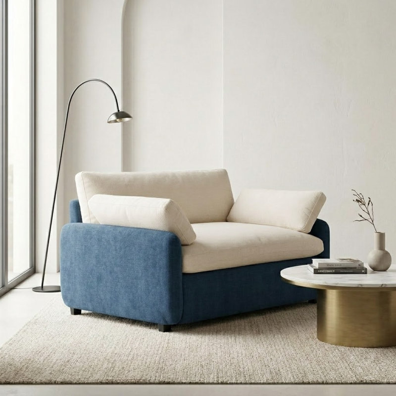Fauteuil d'appoint 50 po, White/Blue