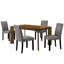 Ensemble de table et chaises de salle à manger 5 pièces, table rectangulaire en bois de 59 po avec 4 chaises rembourrées, ensemble de salle à manger de cuisine moderne en bois pour la salle à manger et le salon-1150586887