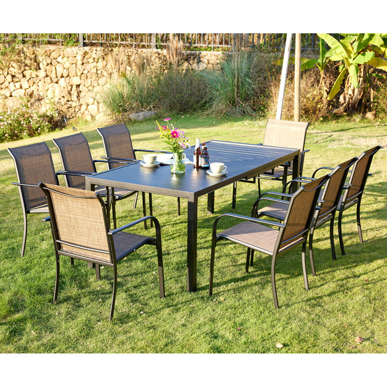 Abdelrahmane Rectangular 8 - Person 78.7" Long Outdoor Dining Set (incomplete 4 pc chair only)