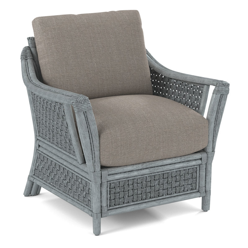 Boca Armchair, Green and Blue Stripe; 0252-54, Nickel