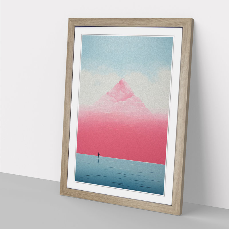 Minimalist Modern No.2 - Single Picture Frame Print on Wood, 64cm H x 46cm W x 2cm D, Oak