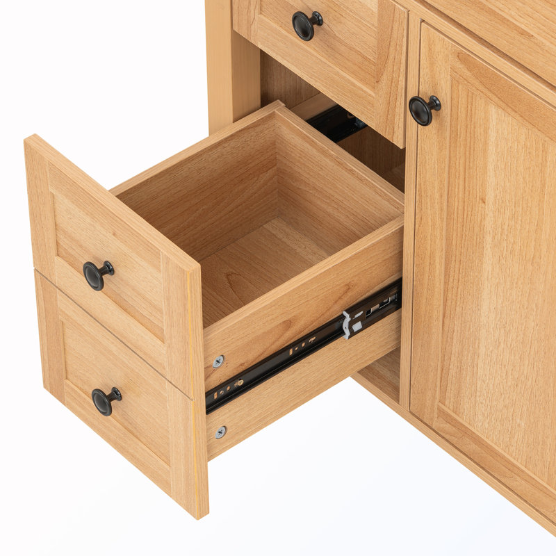 Meuble-lavabo en bois avec lavabo et tiroir basculant