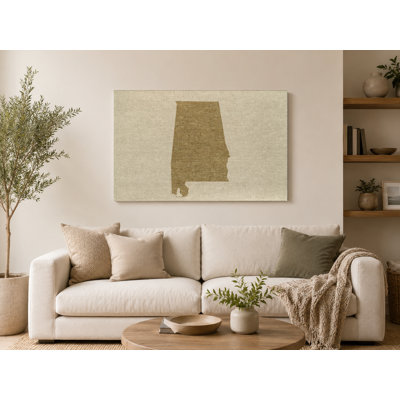 Alabama State Silhouette - Paysage, art mural sur toile