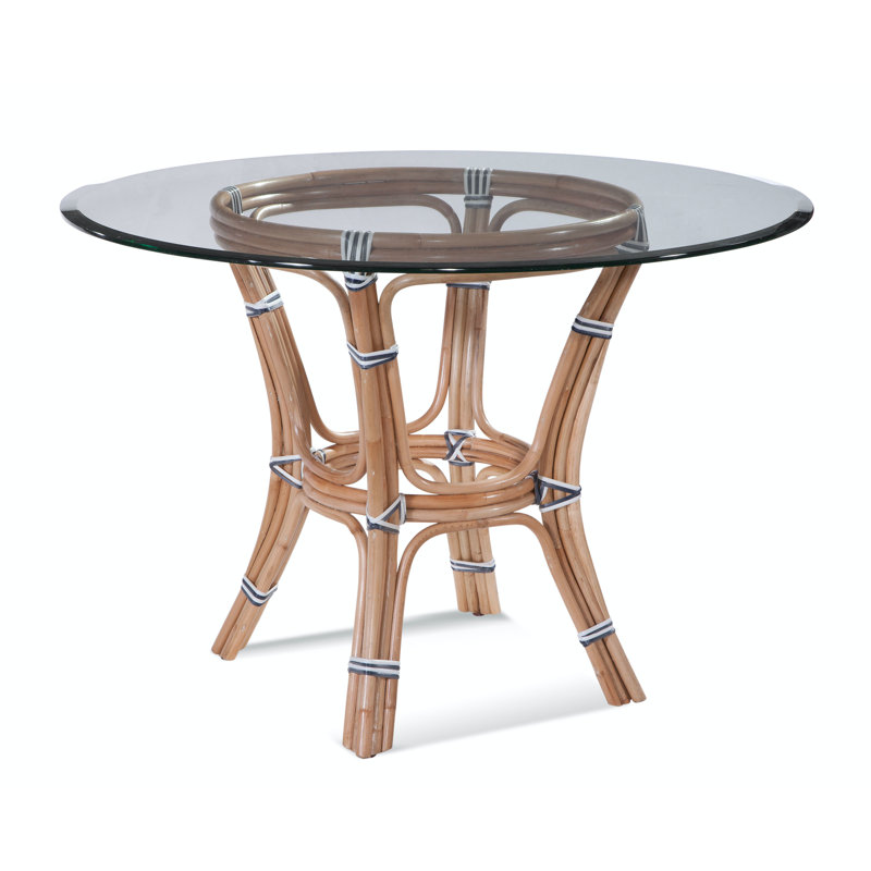 Pier Point Round Glass Dining Table, 48" W x 48" L