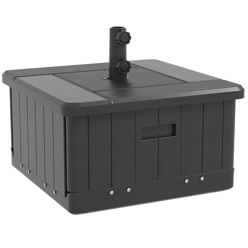 Versatile Outdoor Umbrella Stand with Multiple Functions and Mobility, Black