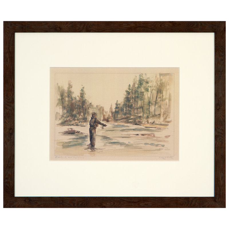 River Bank And Flyfishing Print by Daughdrill