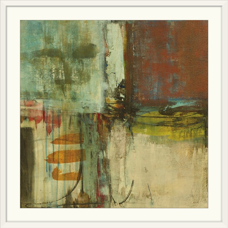 Reproduction d'art Alea, H 20" x l 20" x P 1", Cadre blanc