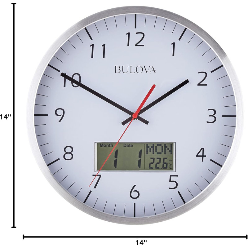 Manager Oversized Wall Clock with Digital Date & Temperature, C4810