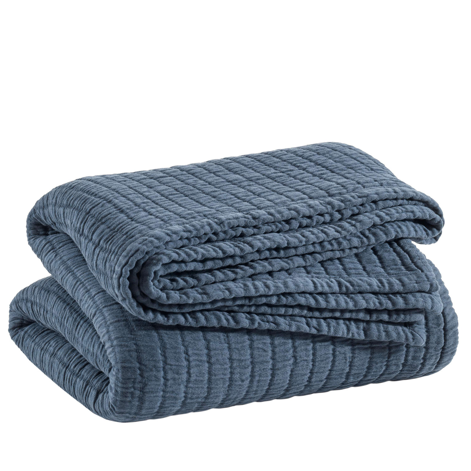 Boyfriend Matelasse Coverlet, King Coverlet, Ink