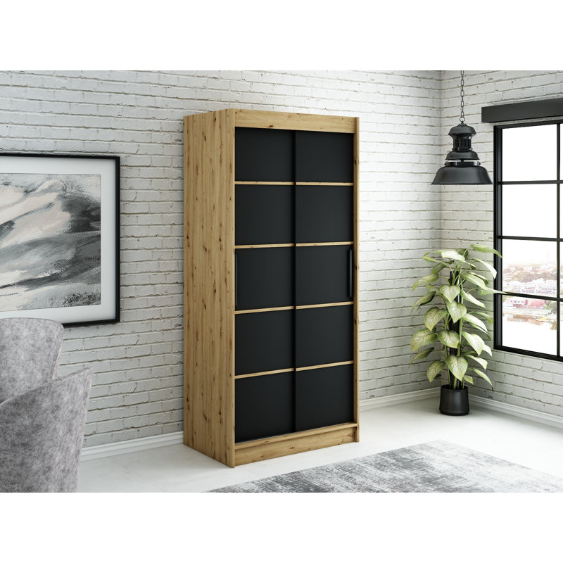 Zafiro 2 Door Manufactured Wood Wardrobe, 200cm H x 100cm W x 62cm D