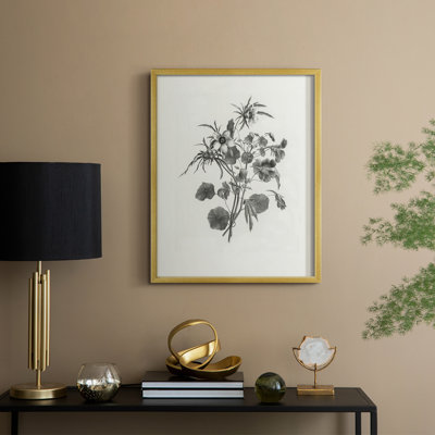 Reproduction florale vintage encadrée «CEC XXXVI» - bois massif