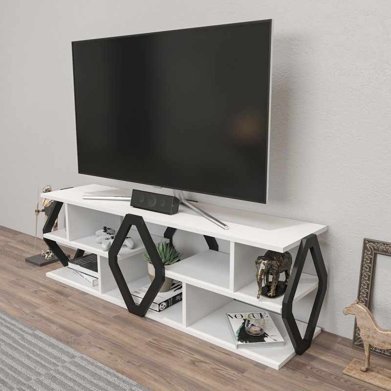 Dajanae TV Stand, White/Black
