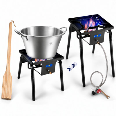 ARC 41QT Stainless Steel Cazo,20W BTU Cast Iron Propane Burner,36" Wooden Stirring Paddle