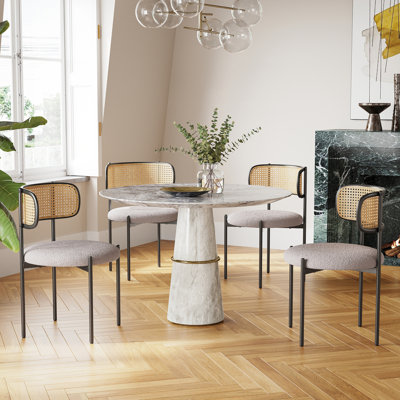 Ensemble de 4 chaises d'appoint Canice Boucle