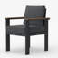 Ensemble de 2 chaises de salle à manger avec accoudoirs et chaises d'extérieur modernes pour le jardin, la terrasse ou le patio-227099623