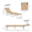 Chaise de plage stable avec fonction pliable - abat-jour brun clair et réglable