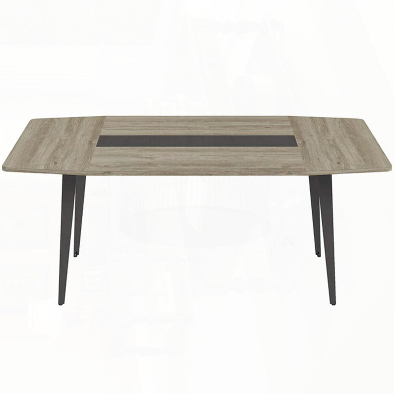 Longue table de bureau, table de conférence de style naturel, table de réunion en forme de bateau