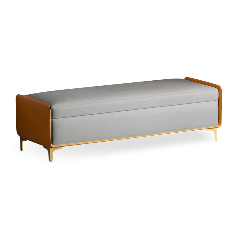 Banc avec revêtement, 15.75" H x 55.12" W x 15.75" D, Gris / Orange