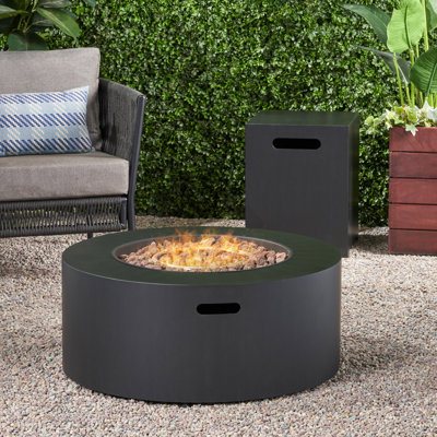 Rozele Round Iron Propane Smokeless Fire Pit