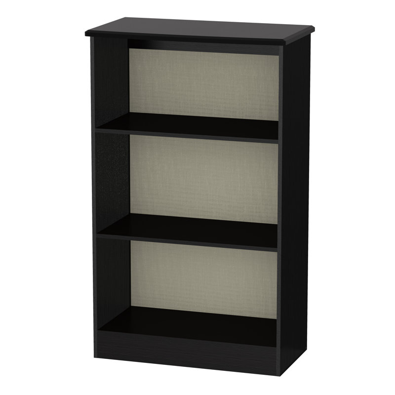 Silver 125.5cm H x 76.5cm W Standard Bookcase, Black