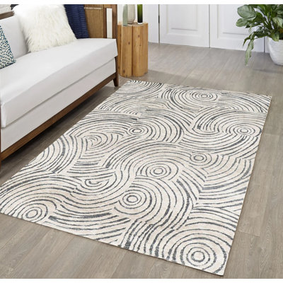 Tapis gris bohémien beige