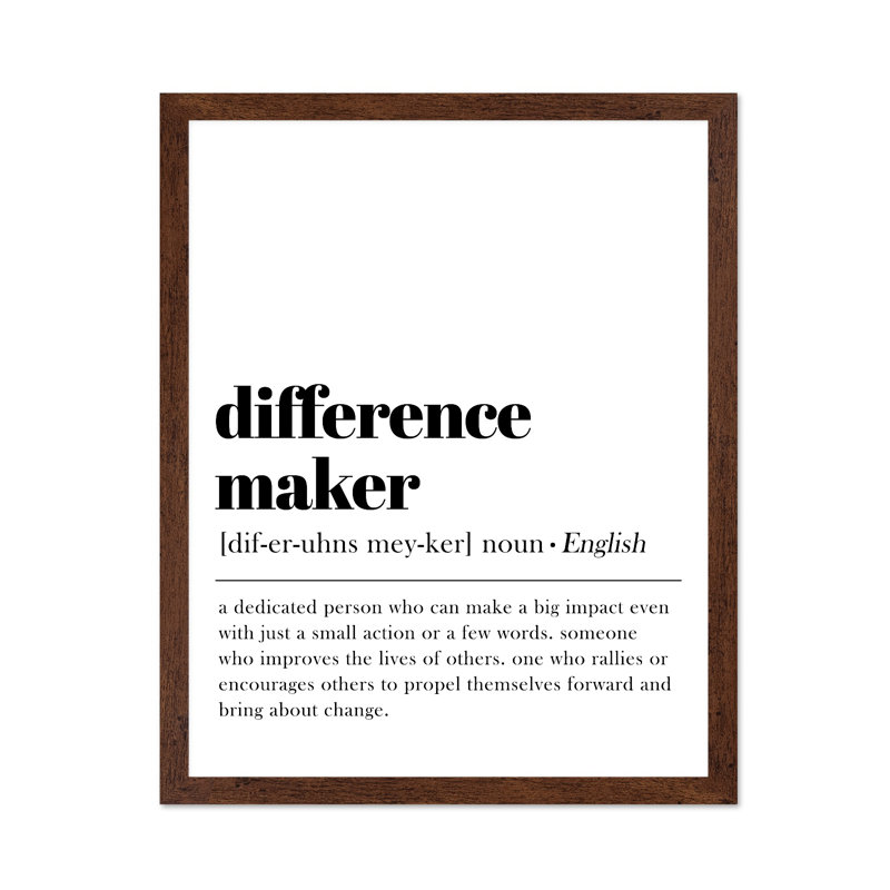 Machine à faire la différence, Affiche, H 08 po x l 10 po, Encadrement brun
