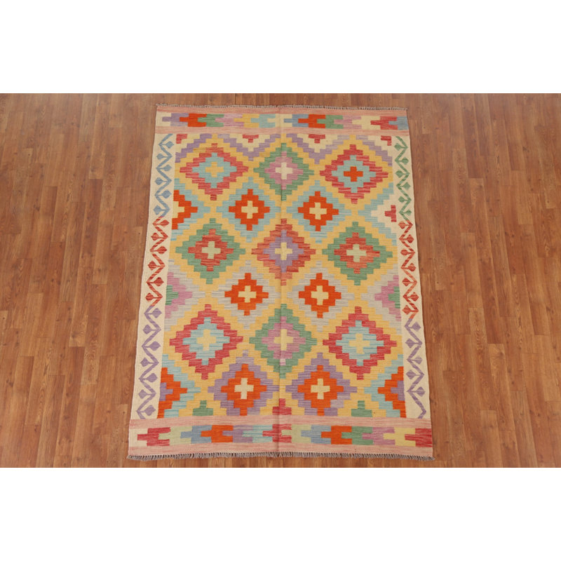 Tapis oriental en laine réversible kilim 5 x 7
