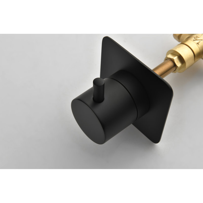 Valve ajustable 3/4 po en laiton - poignée de contrôle du volume de la douche principale en nickel brossé 3 pièces