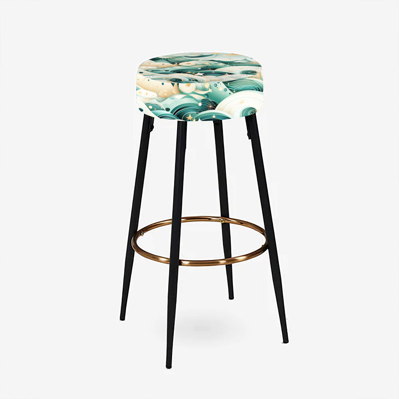 Ensemble de 2 tabourets floraux, Motif côtier charme côtier