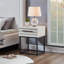 Table de bout Celestial avec rangement contemporain avec base en métal durable et tiroir spacieux, pour les espaces de vie modernes.-849161303