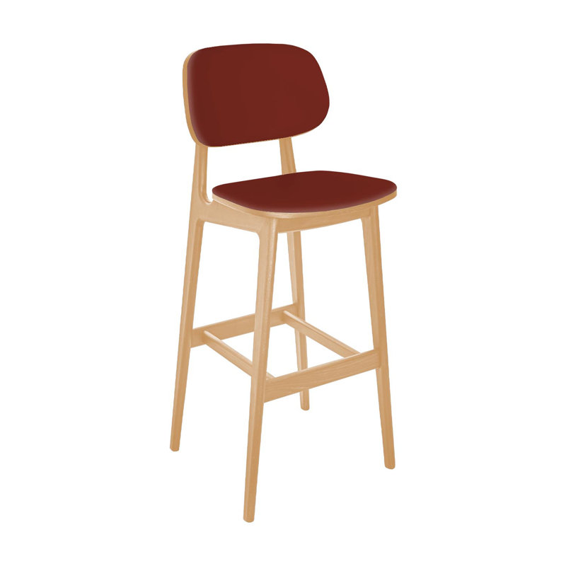  Emma Barstool - Grade 4 Salsa Reveal Seat & Upholstered Back, Tan, Salsa
