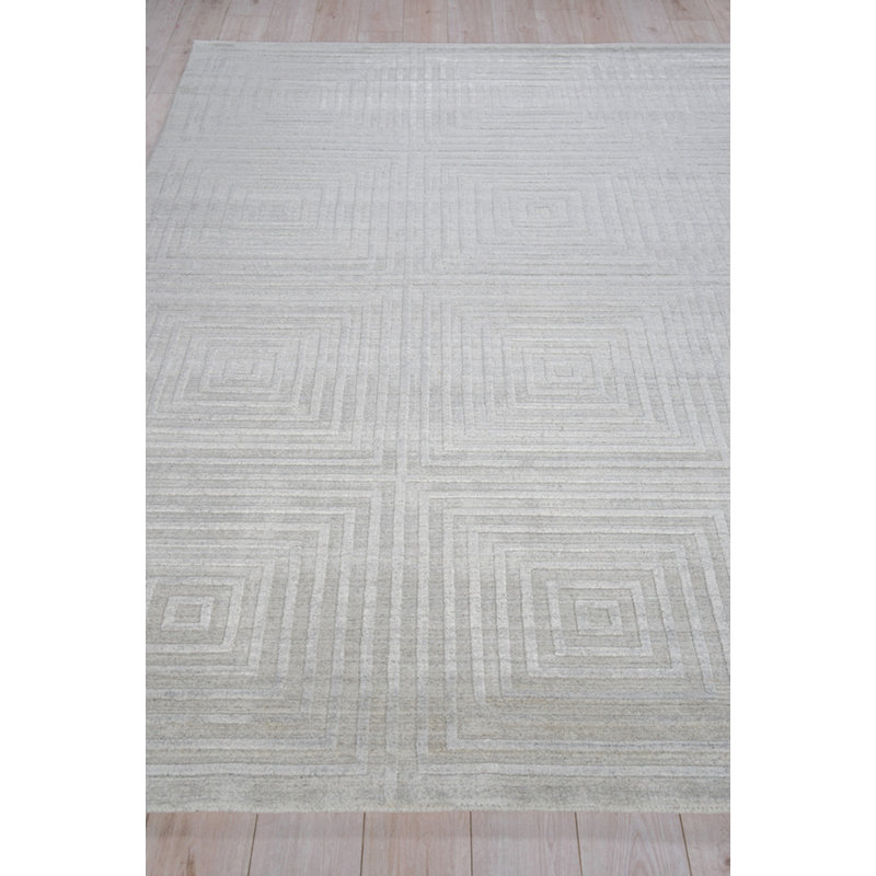 Castelli Geometric Area Rug in Light Silver, Rectangle 10' x 14', Light Silver